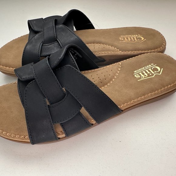 Cliffs by White Mountain Women's Slide Sandal Black Size 10 Comfort Sole - Picture 5 of 9